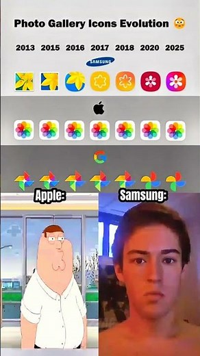 Samsung gallery transformation vs Apple’s one icon army 😆