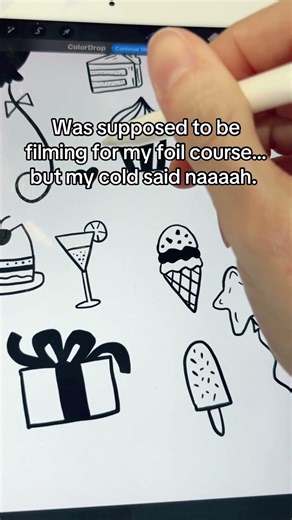 Working on graphics for the design section of the class instead I guess …🫠 #foilart #doodles