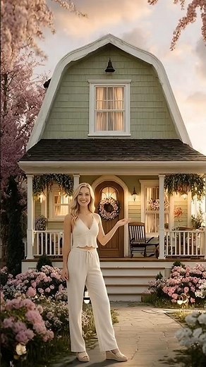 🌸 Tiny Dream Cottage at Sunset | Aesthetic Cottage Garden House 🏡