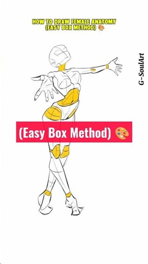 How to Draw Female Anatomy (Easy Box Method) 🎨 | Drawing for Beginners #shorts #anatomyart