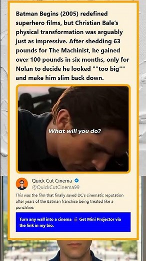 Batman Begins 2005 redefined superhero films but Christian Bales physical transformation was arguabl