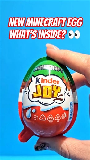 Which Minecraft toy is hiding inside? 👀 #asmrunboxing #kinderjoy #minecraftvideo