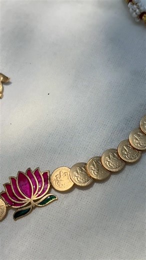 Elegant idol coin lotus necklace with earring