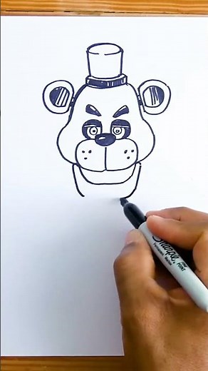 Como dibujar a Freddy - FNAF paso a paso || Dibujos faciles || #shorts