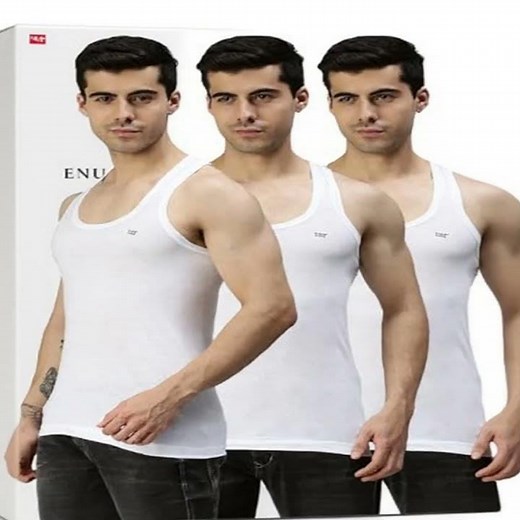 Lux Cozi Men's White Round Neck Sleeveless Cotton Vest (Pack of 3) | Amazon Deal