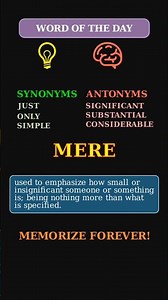 Mere: The Word for Emphasizing Smallness ⏳ A Powerful Adjective