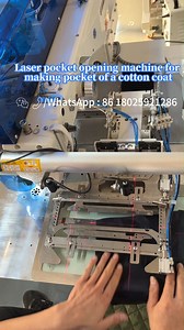 Laser pocket opening machine for thick clothing pockets #sewing #machine #zipping #reels #shortstories | Alice Zhi