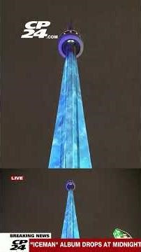 Watch as the CN Tower ‘freezes’ over as Drake releases his ‘Iceman’ album