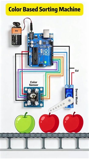 🤯 AI Color Sorting Machine! Red & Green Objects Automatically Separated 🔥