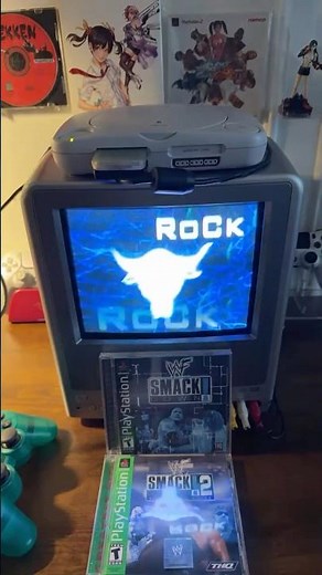 The Rock WWF Smackdown entrance #PS1 #CRTgaming #wrestlinggames #retrowrestling #WWEgames #THQgames