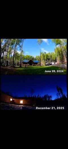 24 hour Time L￼apse - Alaska Summer and Winter Solstice