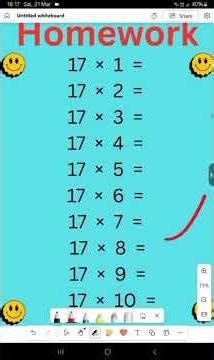 17 Times Table Revision | Easy Learning for Kids | Multiplication Table 17