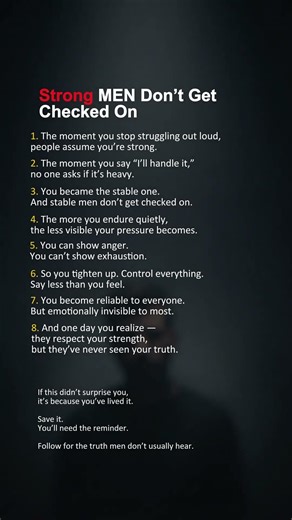 Strong MEN Don’t Get Checked On #menspsychology #masculinity