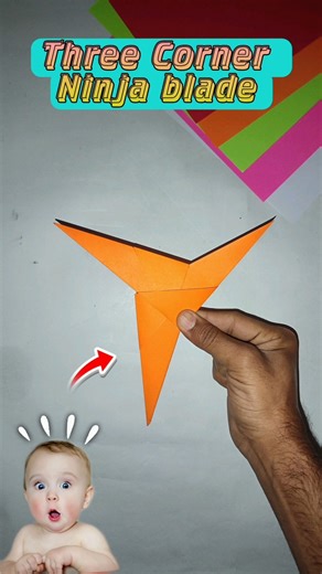 how to make a shooting triangle 🥰🤩 , easy paper ninja blade Airplane tutorial #shorts #paper