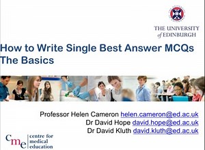 MBChB How to write single best answer MCQs - the basics.