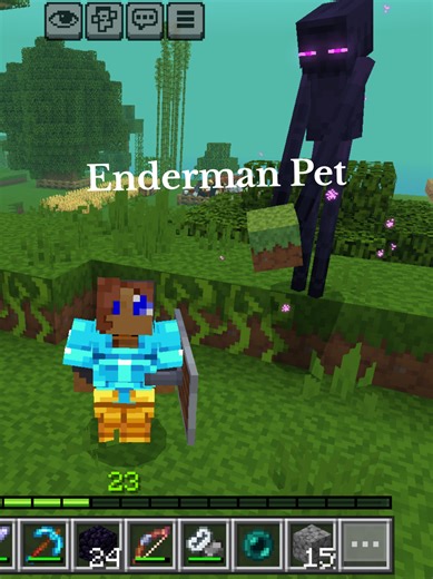 Pov: You have installed the Enderman Pet Mod in your Minecraft. 💜🖤 #fy #minecraft #enderman #endermanpet #foryoupage #gacha #game
