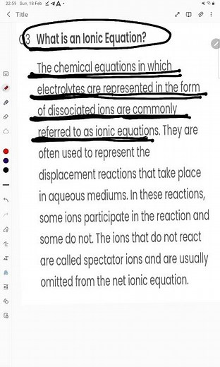 What is an Ionic Equation?