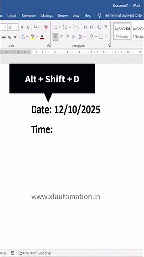 How to insert current date and time in MS Word #msword #shortcuts #computertricks #microsoftexcel