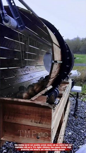 Innovative Barrel Root Washing Machine System : Best Gentle Produce Cleaning