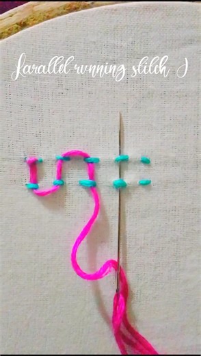 parallel running stitch l #shorts #shortsfeed #sewing #stitch #handembroidery #song #runningstitch