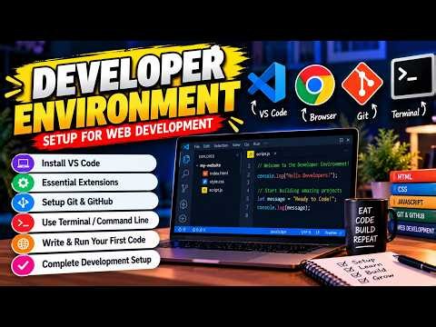 Developer Environment Setup for Web Development 🚀 | VS Code, Git, Terminal & Browser