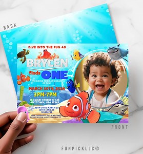 Finding Nemo Birthday Invitation: Editable Ocean Card for DIY (digital Download) – FIN01 - Etsy