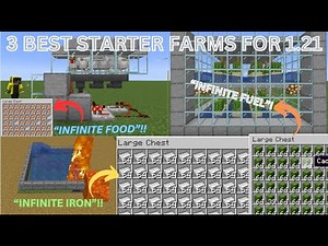 ✅ 3 MUST-HAVE Starter Farms in Minecraft 1.21! (Easy & OP)