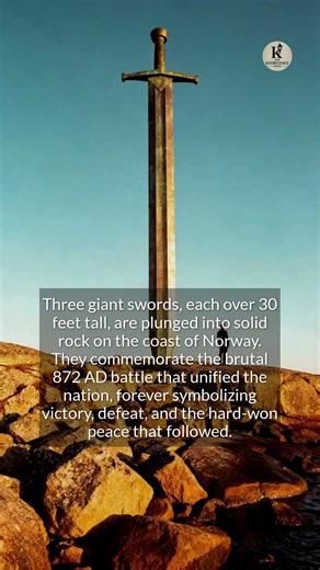 Three giant bronze swords commemorate the unification of Norway. | Knowledge