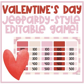 Valentine's Day Jeopardy Style Party Game | Editable - Google Slides