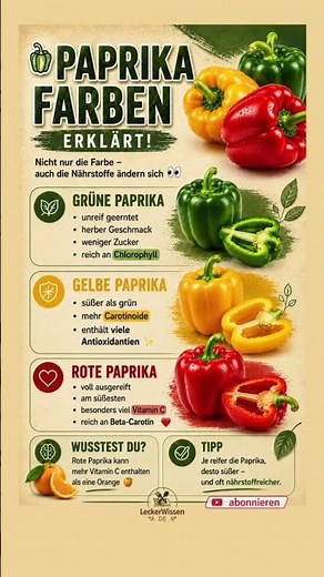 🌶️ Paprika Farben erklärt: Welche ist wirklich am gesündesten?