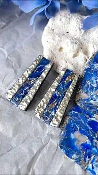 Mixing Translucent Clay & Gold Leaf to make Lapis Lazuli Earrings from Polymer Clay