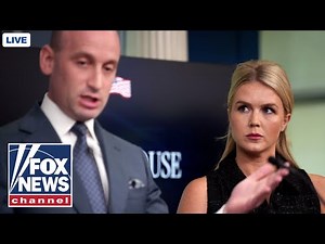 Karoline Leavitt holds press briefing with Stephen Miller