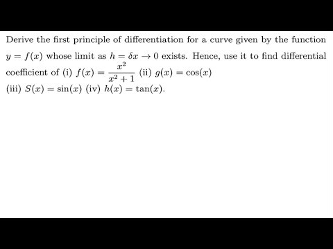 How to find Derivatives using 1st Principles