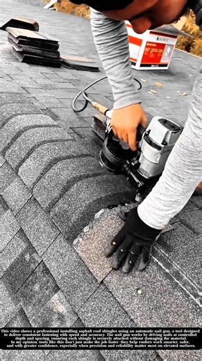 Fast & Precise Roof Shingle Installation with an Automatic Nail Gun! #shorts