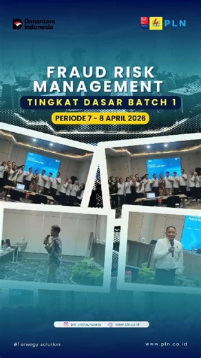 Pembelajaran Fraud Risk Management Tingkat Dasar Batch 1 telah dilaksanakan pada 7–8 April 2026 oleh PLN UPDL Surabaya. 📚#PLNUPDLSurabaya #PLNUntukIndonesia #ManajemenRisiko