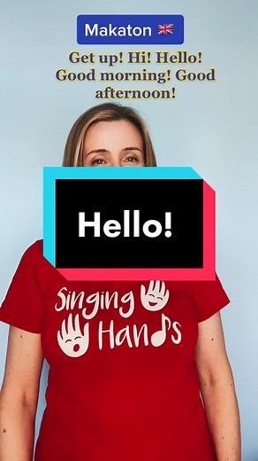 Catchy greetings with Makaton signs! 👋🏻 #earworm #makaton #makatontutor #learnontiktok #signersunited #signing @themakatoncharity