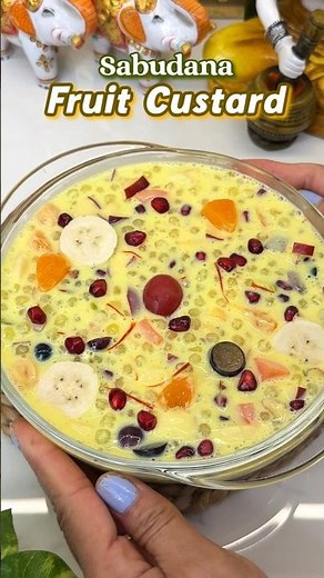Sabudana Fruit Custard Recipe - Sago Custard Milk #fruitcustard #custard #sagocustard #ramadan