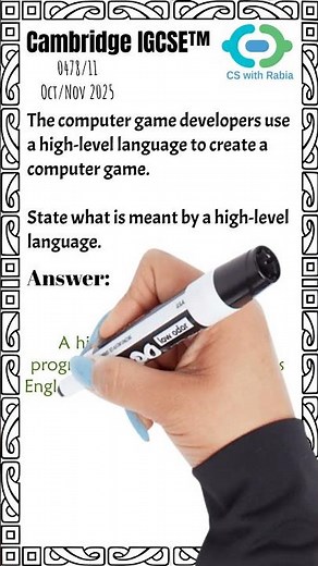 IGCSE Computer Science 0478 | Past Paper Oct/Nov 2025 | O Level 2210 | Software –High-Level Language