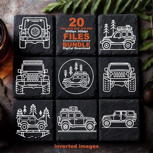 Offroad 4x4 SVG Bundle CNC Router Files Slate Coasters Laser Cut Truck Silhouette Plasma - Etsy