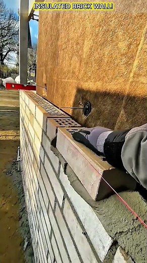 Smart Brick Wall Construction with Thermal Insulation Technology.