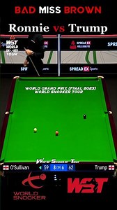 Pure drama bad miss Brown ball Judd Trump vs Ronnie O'Sullivan #trump #ronnie #snooker #shorts