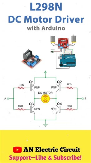 L298N DC Motor Driver With Arduino | #shortsfeed #electronic