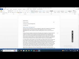 Shelly Cashman Word 365/2021 | Module 2 Sam Project 1b | Agile Project Management