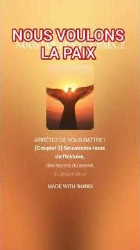 NOUS VOULONS LA PAIX