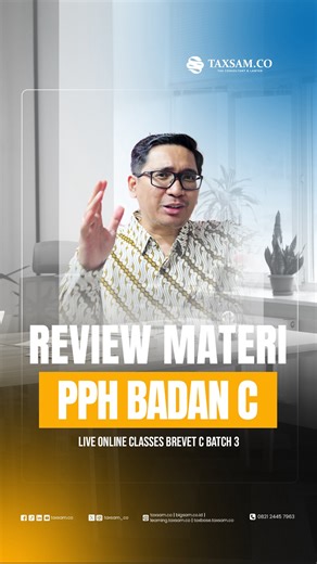 Konsultan Pajak & Bisnis on Instagram: "Recap LOC Brevet C Materi PPH Badan C! Kita udah bahas tuntas materi sebelumnya: ✅ Memahami Konsep Dasar Pajak Penghasilan Badan C ✅ Manajemen PPh Badan: Aspek Operasional, Perencanaan, dan Kepatuhan Terima Kasih kepada Pak Torang Shakespeare Siagian yang telah membersamai Kawan Sam pada LOC Brevet C Batch III ini, Jangan sampai ketinggalan materi selanjutnya ya, Kawan Sam! Setiap haru Selasa dan Kamis! 🤩✨ #brevet #pph #konsultanpajak"