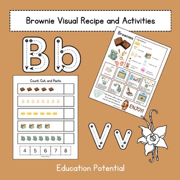 Brownie-Themed Visual Recipe   Literacy & Math Activities for