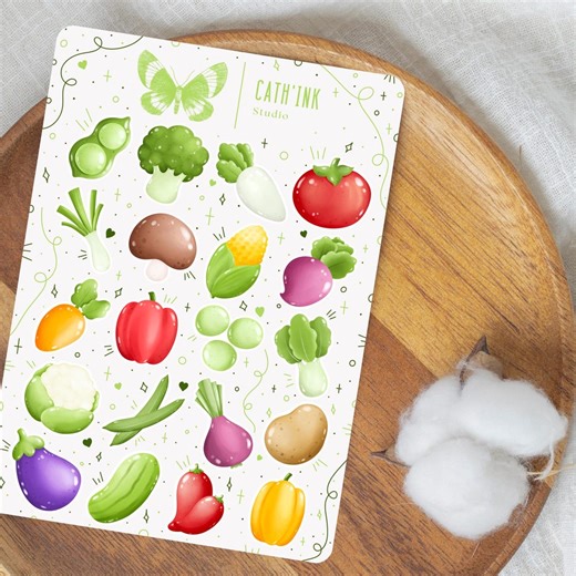 VEGETABLE Planner Stickers | Cozy Garden Cottagecore Veggie Stickers | Cozy Kitchen & Journaling Stickers - Etsy