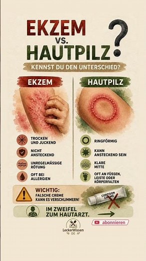 EKZEM oder HAUTPILZ? 🤔 Die wichtigsten Unterschiede einfach erklärt