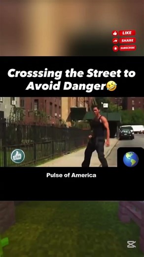 Crossing the road to avoid danger #funny #popular #fypシ゚viral #laugh