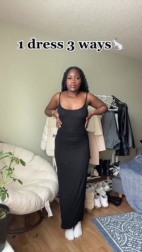 Styling bodycon maxi dress 3 ways #blackgirlfashion #midsizefashion #bodycondress #maxidress #outfitinspo